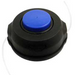 Black and blue trimmer head on a white background